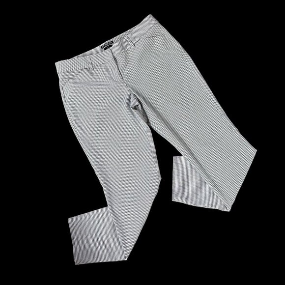 Express Pants - Express Editor Womens Pants Black White Checkered Plaid Business Casual 8 Reg